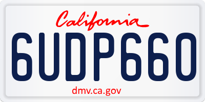 CA license plate 6UDP660