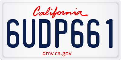 CA license plate 6UDP661