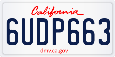 CA license plate 6UDP663