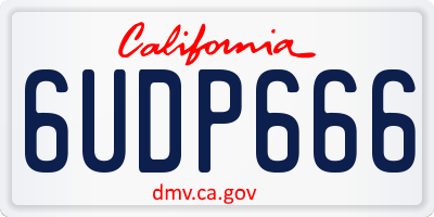 CA license plate 6UDP666