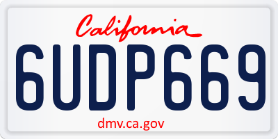 CA license plate 6UDP669