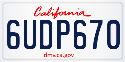CA license plate 6UDP670
