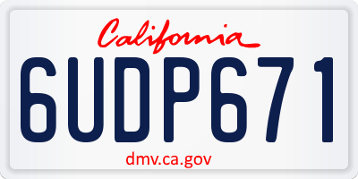CA license plate 6UDP671