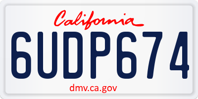 CA license plate 6UDP674