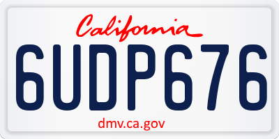 CA license plate 6UDP676