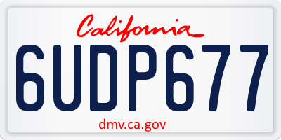 CA license plate 6UDP677