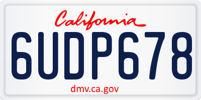 CA license plate 6UDP678