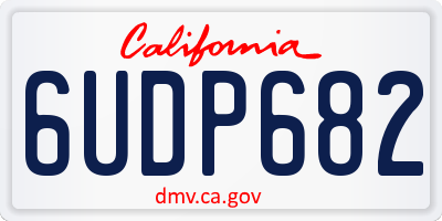 CA license plate 6UDP682