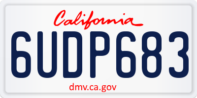 CA license plate 6UDP683