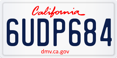 CA license plate 6UDP684