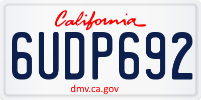 CA license plate 6UDP692
