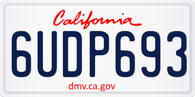 CA license plate 6UDP693