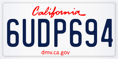 CA license plate 6UDP694