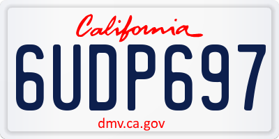 CA license plate 6UDP697