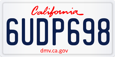 CA license plate 6UDP698