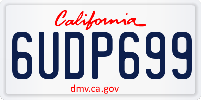 CA license plate 6UDP699