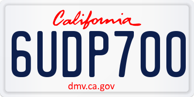 CA license plate 6UDP700