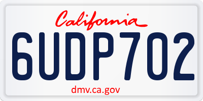 CA license plate 6UDP702