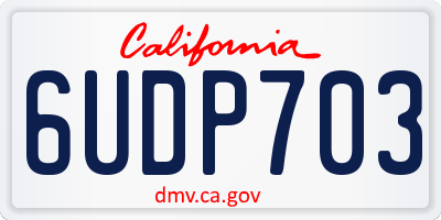 CA license plate 6UDP703
