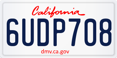 CA license plate 6UDP708