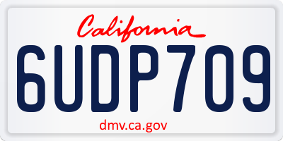 CA license plate 6UDP709