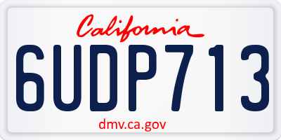 CA license plate 6UDP713