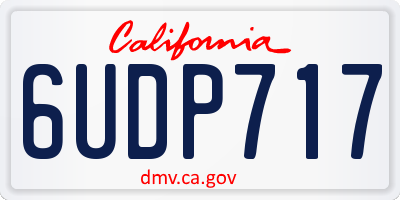 CA license plate 6UDP717