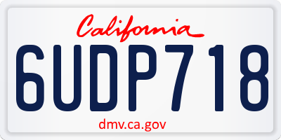 CA license plate 6UDP718