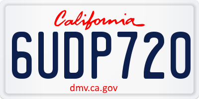 CA license plate 6UDP720