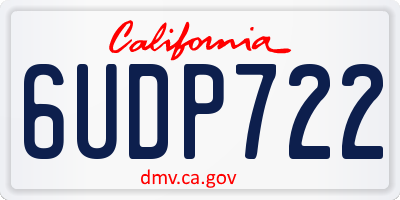 CA license plate 6UDP722