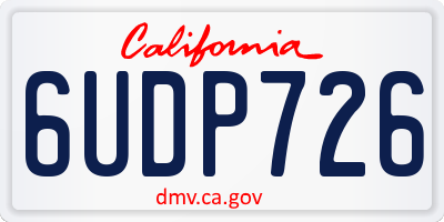CA license plate 6UDP726