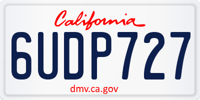 CA license plate 6UDP727