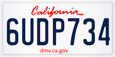 CA license plate 6UDP734