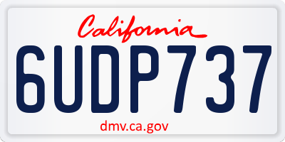 CA license plate 6UDP737
