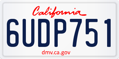 CA license plate 6UDP751