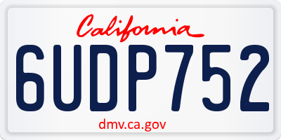 CA license plate 6UDP752