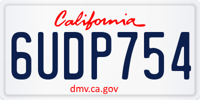 CA license plate 6UDP754