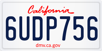 CA license plate 6UDP756