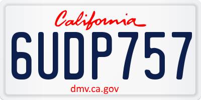 CA license plate 6UDP757