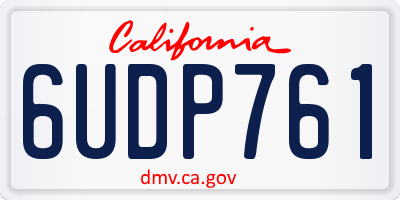 CA license plate 6UDP761