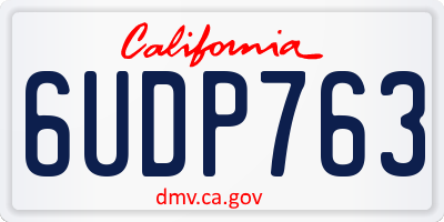 CA license plate 6UDP763