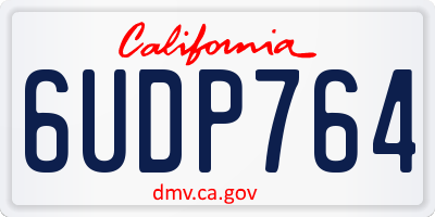 CA license plate 6UDP764