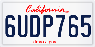 CA license plate 6UDP765
