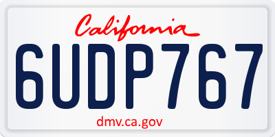 CA license plate 6UDP767