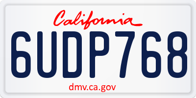 CA license plate 6UDP768