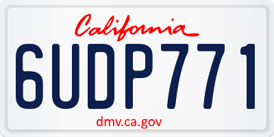 CA license plate 6UDP771
