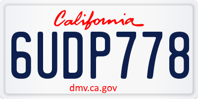 CA license plate 6UDP778