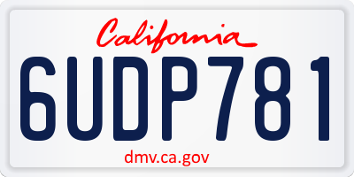 CA license plate 6UDP781