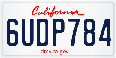 CA license plate 6UDP784