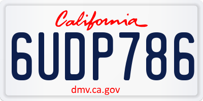 CA license plate 6UDP786